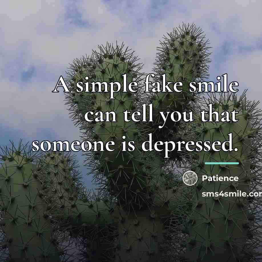 “A simple fake smile can tell you that someone is…” quote by Patience