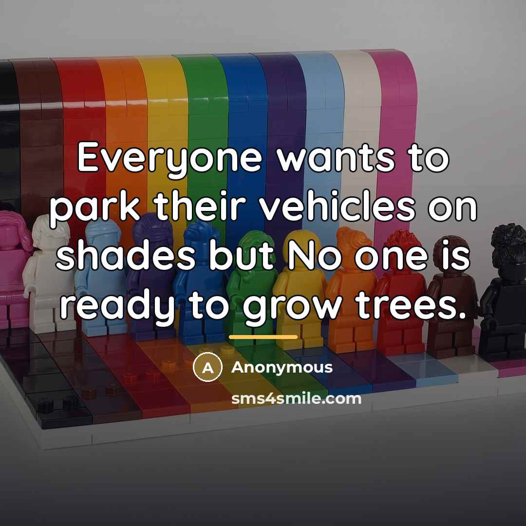 “Everyone wants to park their vehicles on shades but No…” quote by Anonymous