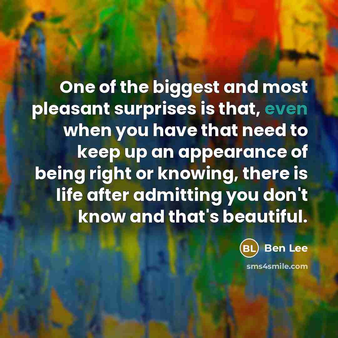 “One of the biggest and most pleasant surprises is that,…” quote by Ben Lee