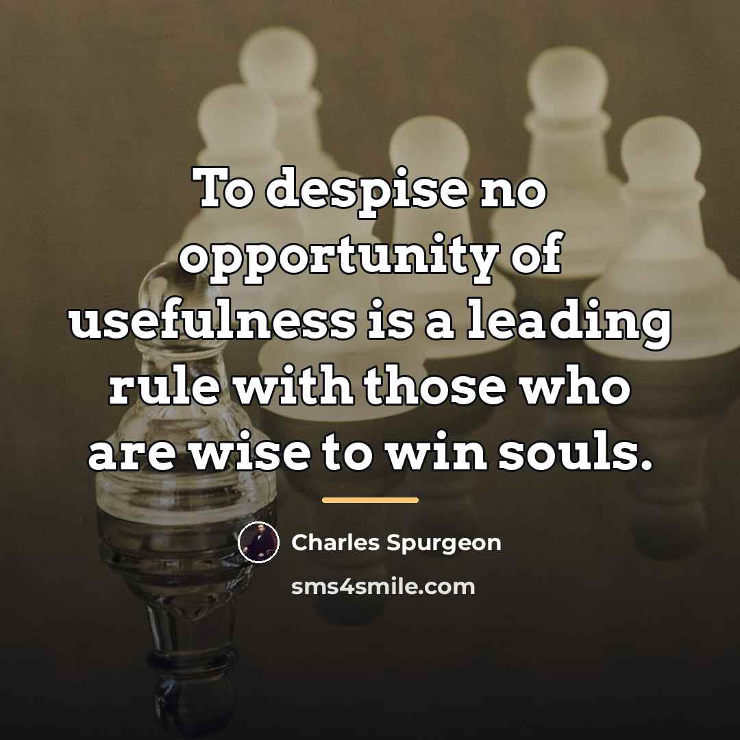 “To despise no opportunity of usefulness is a leading rule…” quote by Charles Spurgeon