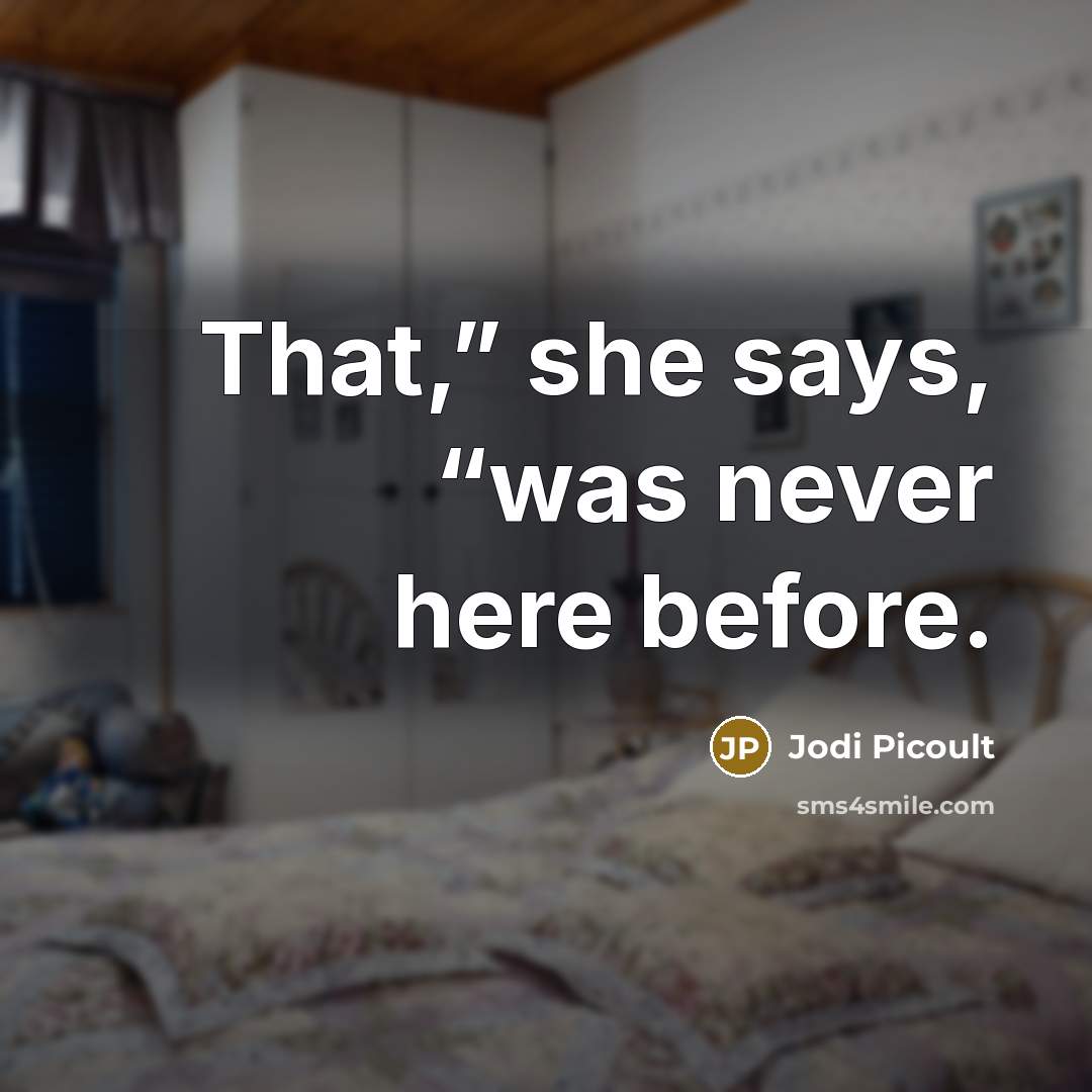 “That,” she says, “was never here before.…” quote by Jodi Picoult