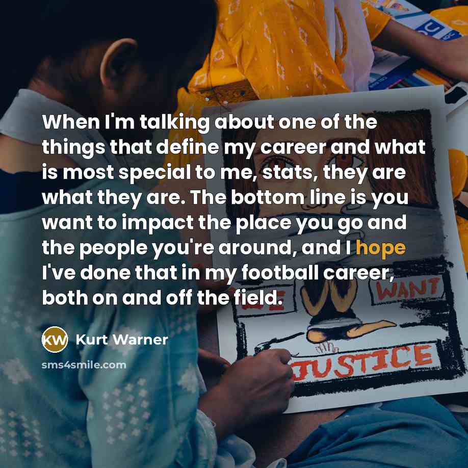 “When I'm talking about one of the things that define…” quote by Kurt Warner
