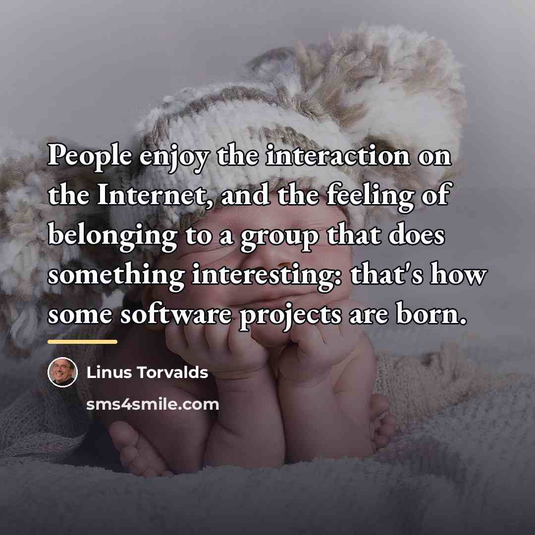 “People enjoy the interaction on the Internet, and the feeling…” quote by Linus Torvalds