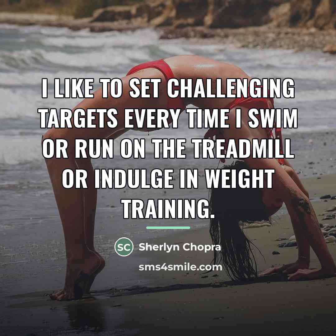 “I like to set challenging targets every time I swim…” quote by Sherlyn Chopra