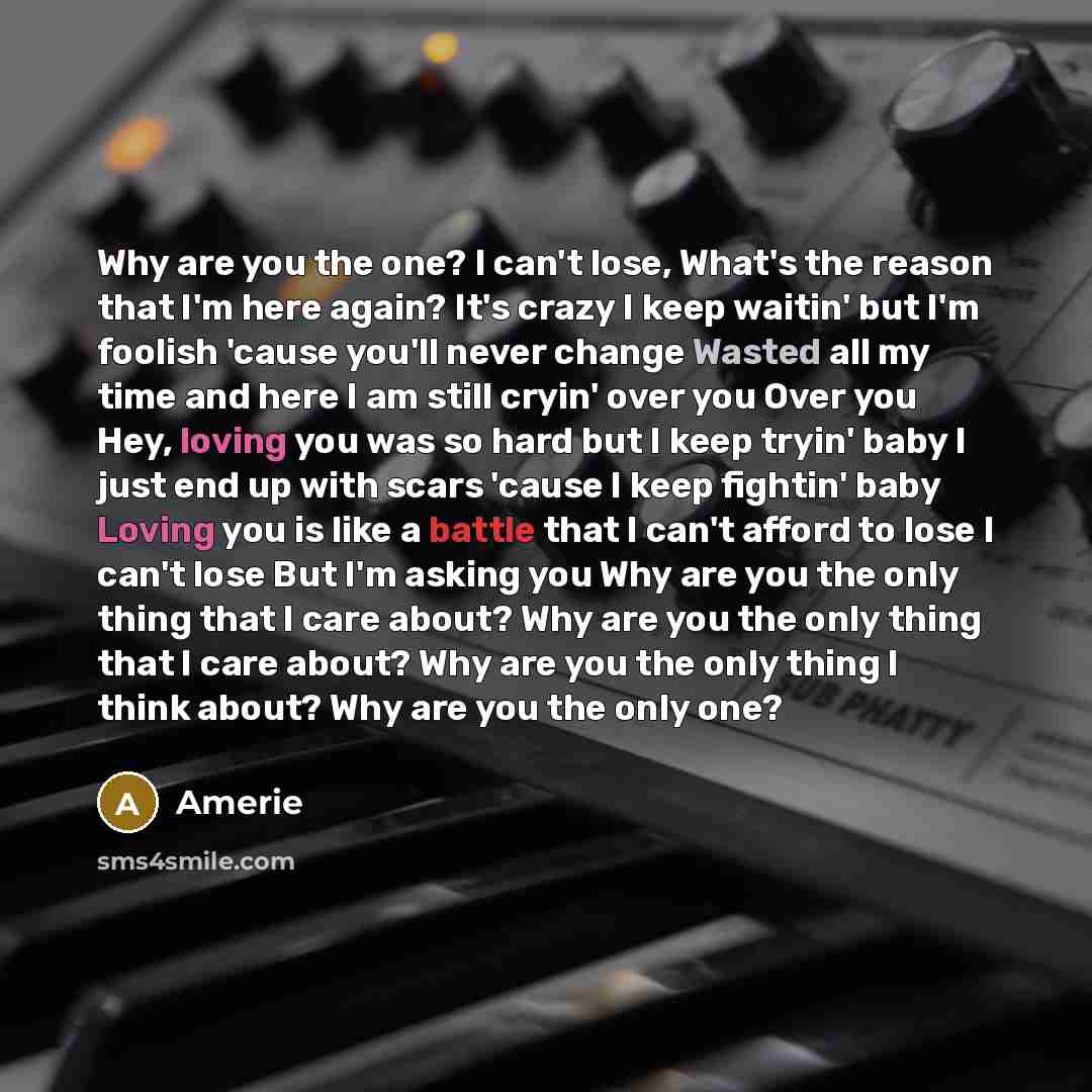 “Why are you the one? I can't lose, What's the…” quote by Amerie