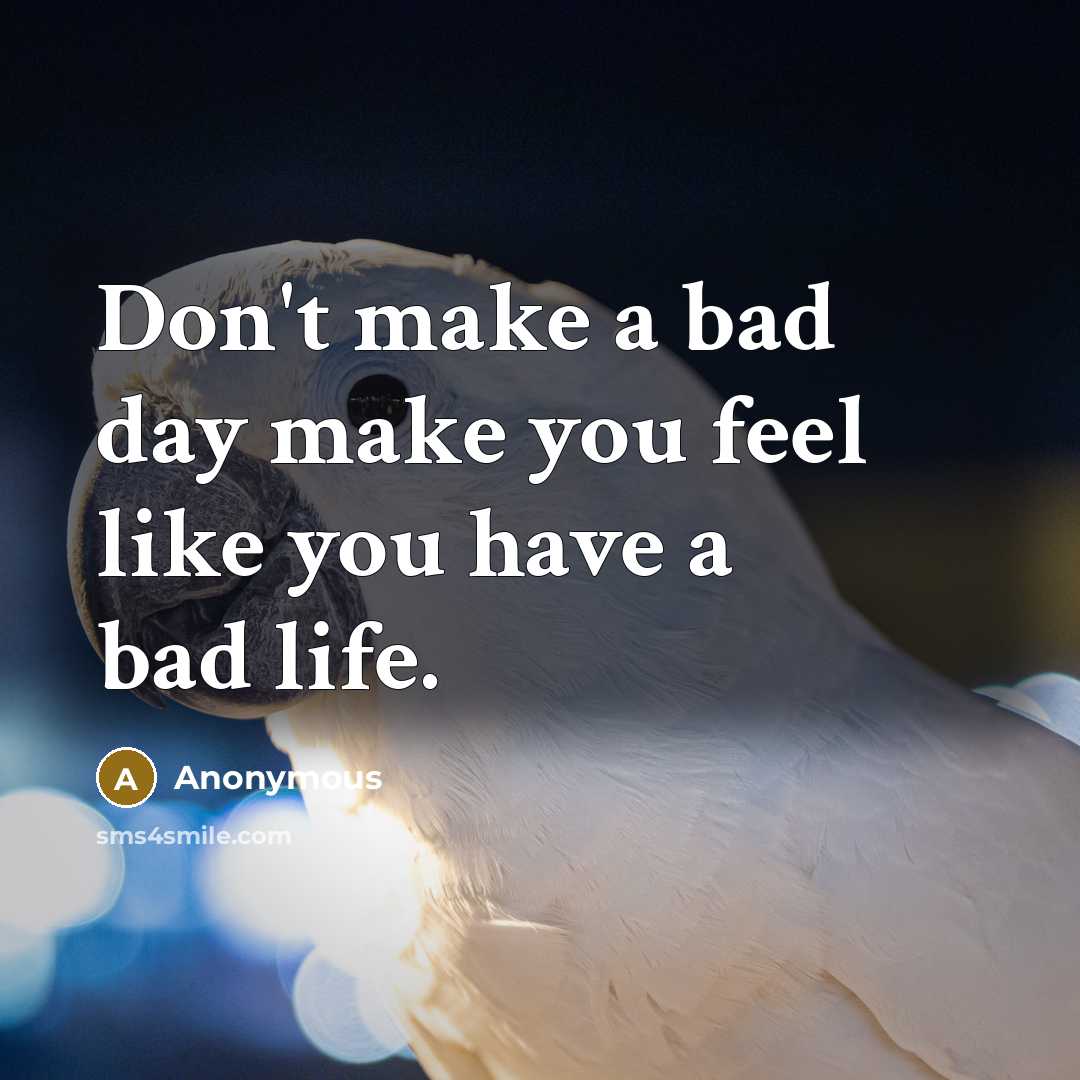 “Don't make a bad day make you feel like you…” quote by Anonymous