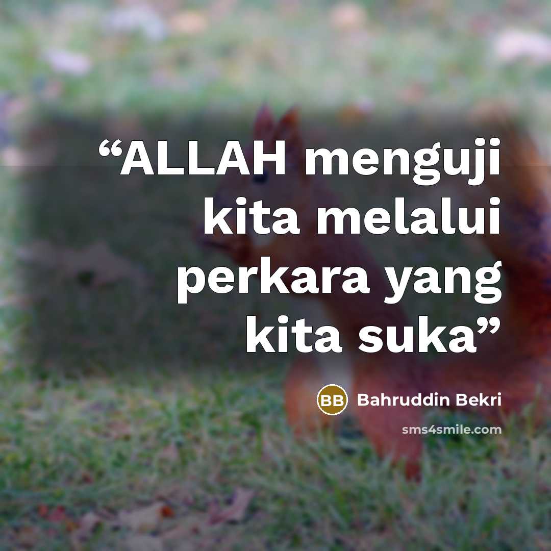 “ALLAH menguji kita melalui perkara yang kita suka” quote by Bahruddin Bekri