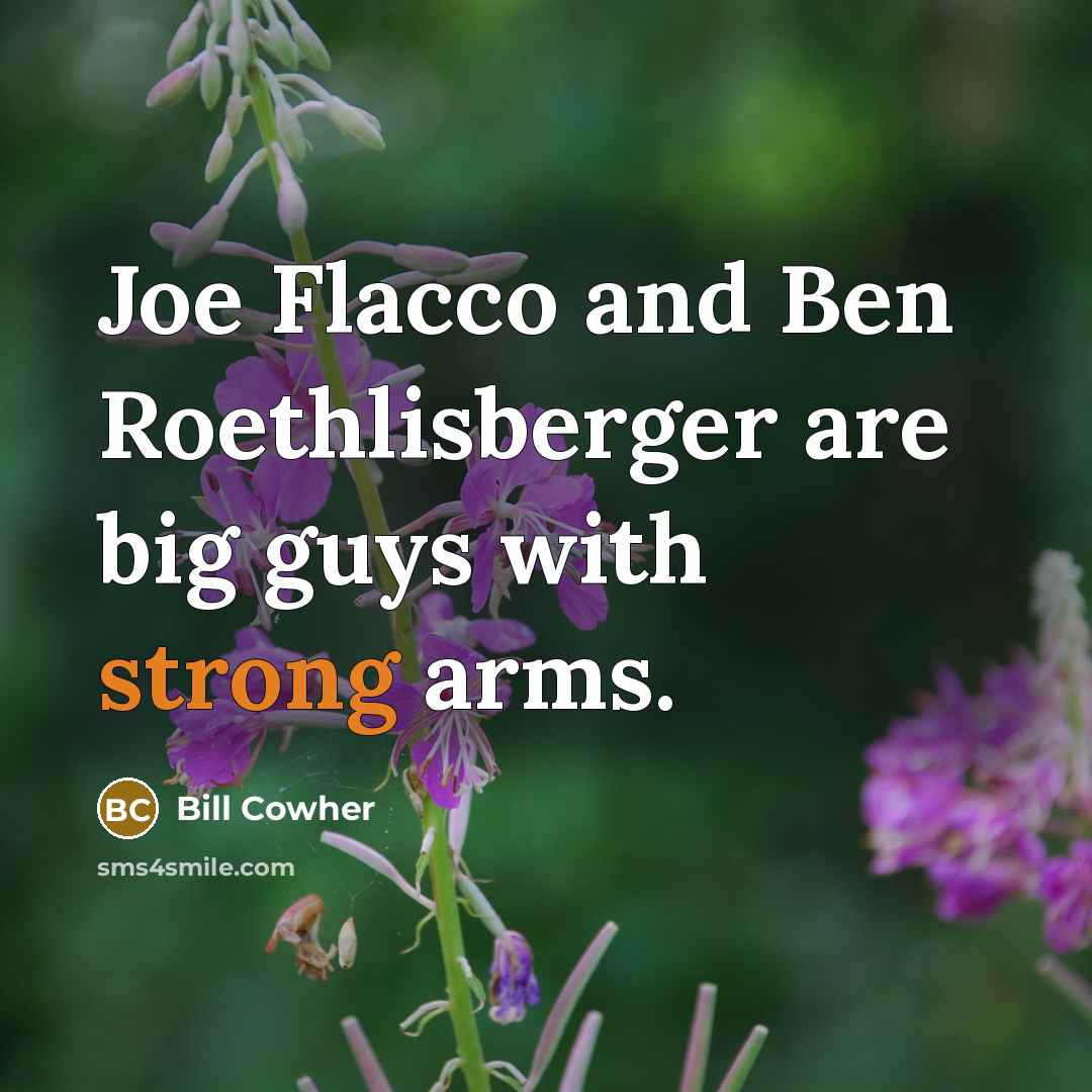 “Joe Flacco and Ben Roethlisberger are big guys with strong…” quote by Bill Cowher