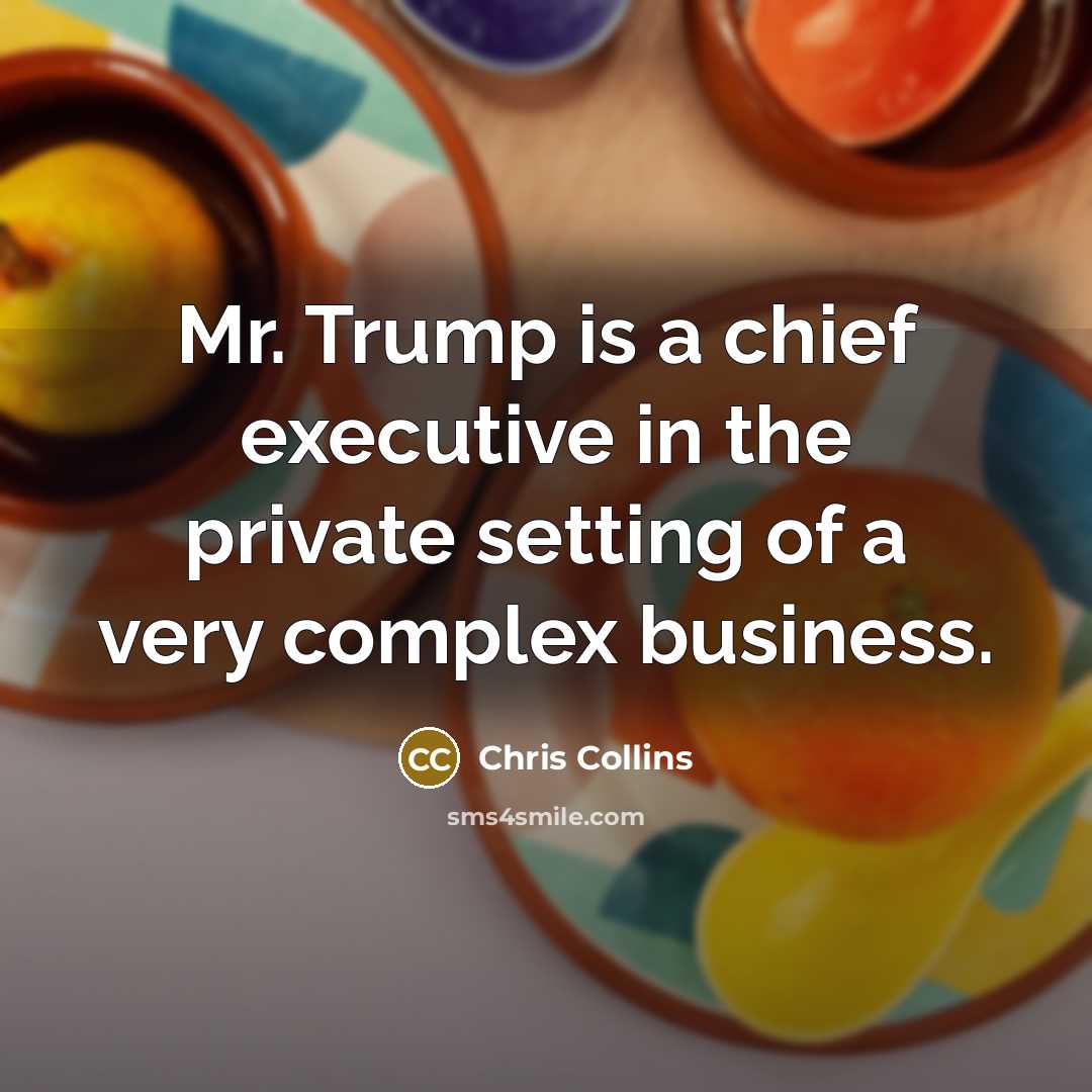 “Mr. Trump is a chief executive in the private setting…” quote by Chris Collins