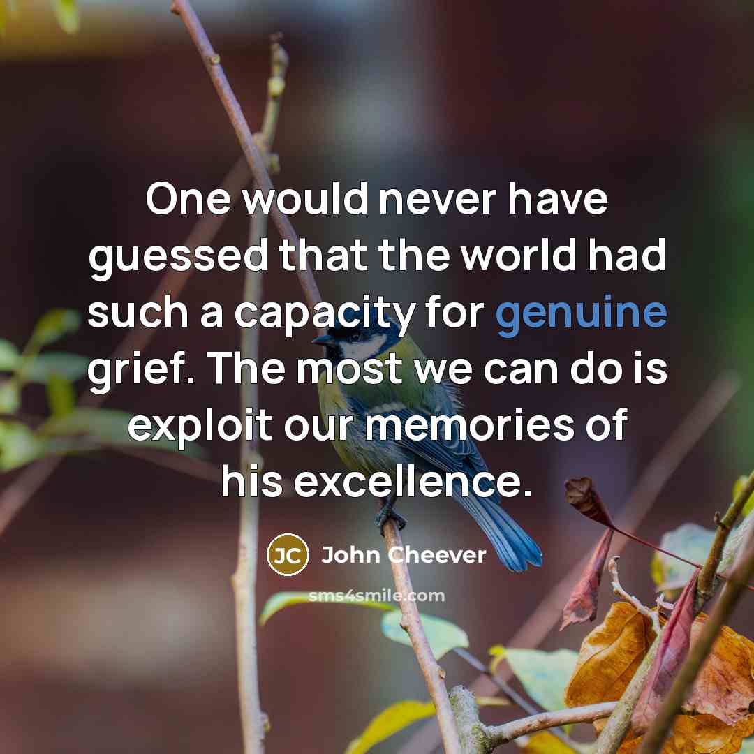 “One would never have guessed that the world had such…” quote by John Cheever