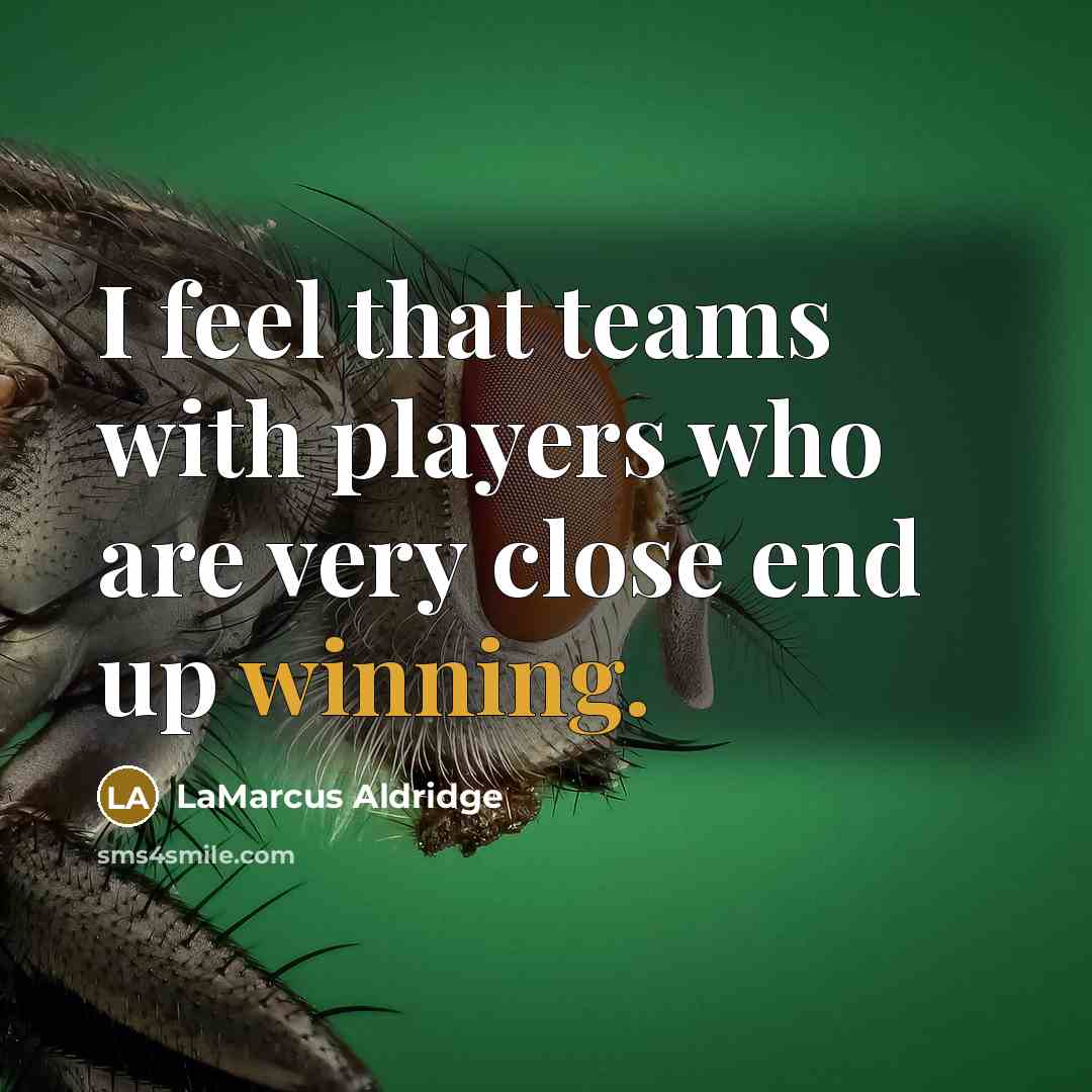 “I feel that teams with players who are very close…” quote by LaMarcus Aldridge