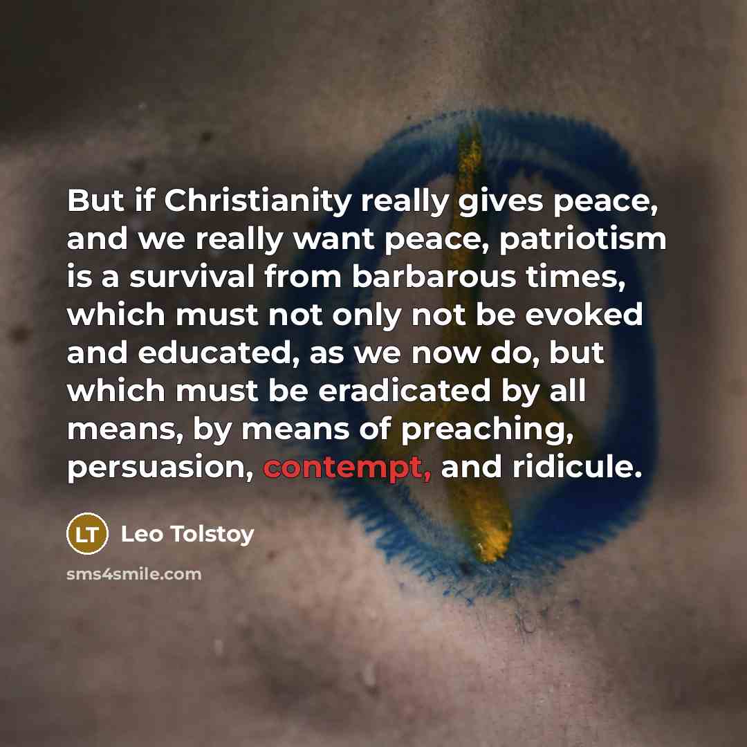 “But if Christianity really gives peace, and we really want…” quote by Leo Tolstoy