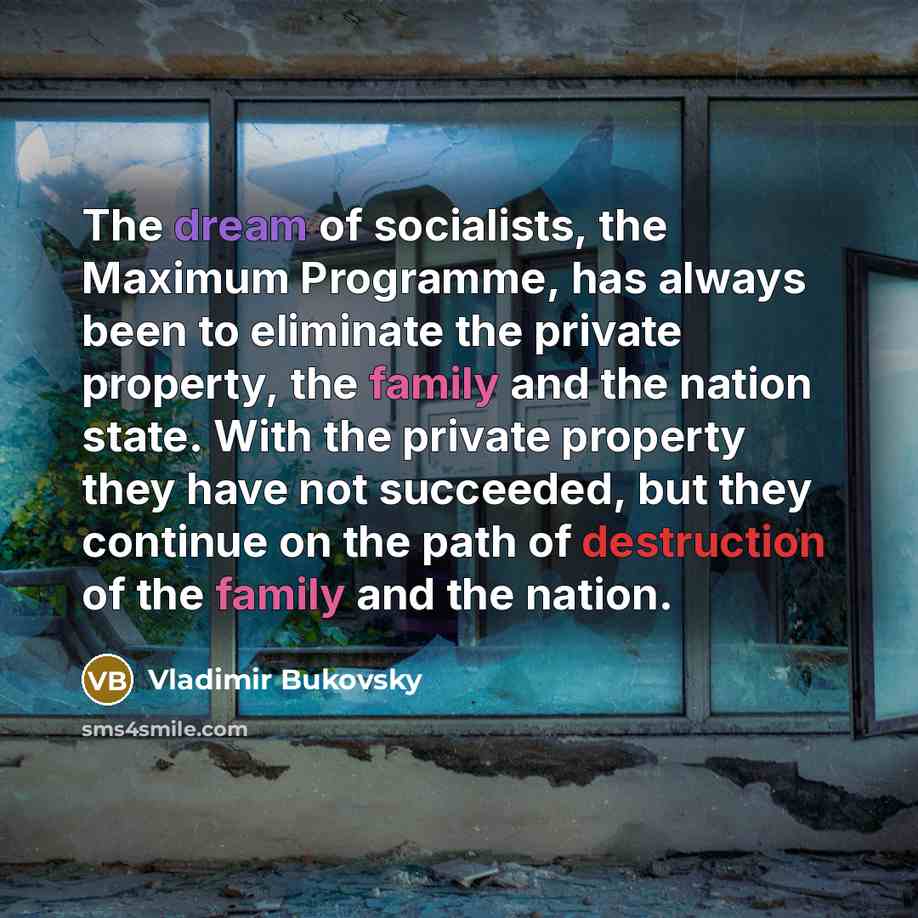 “The dream of socialists, the Maximum Programme, has always been…” quote by Vladimir Bukovsky