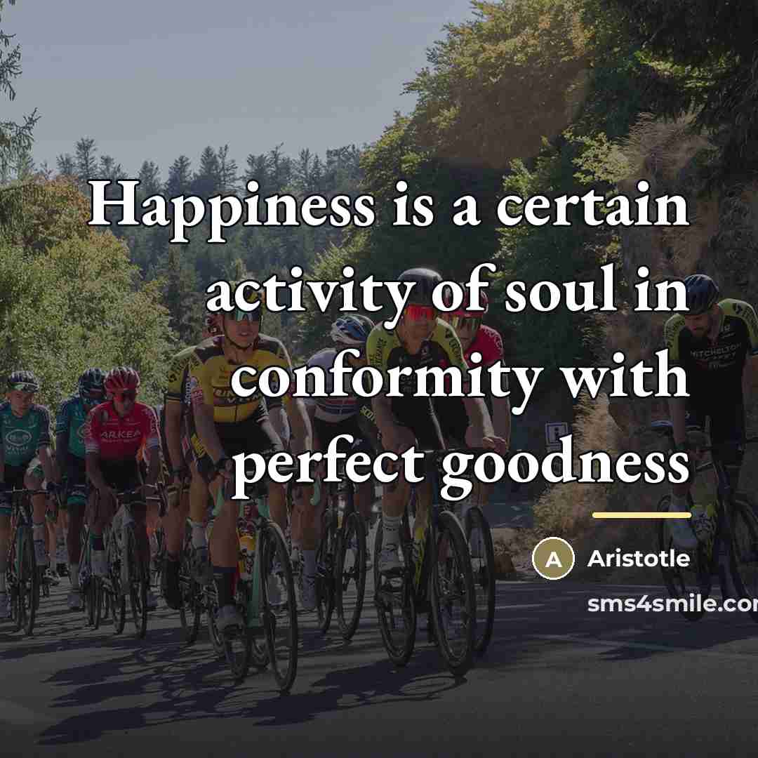 “Happiness is a certain activity of soul in conformity with…” quote by Aristotle