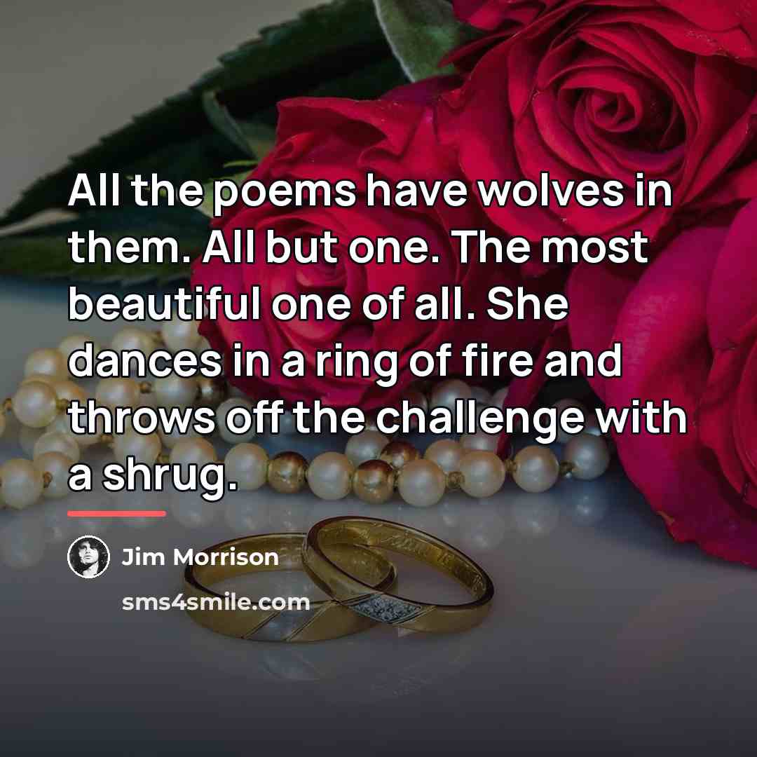 “All the poems have wolves in them. All but one.…” quote by Jim Morrison