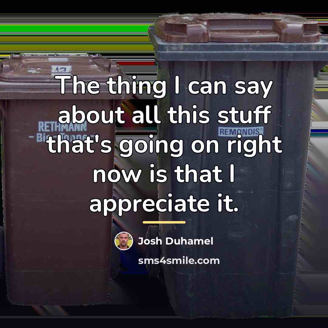 “The thing I can say about all this stuff that's…” quote by Josh Duhamel