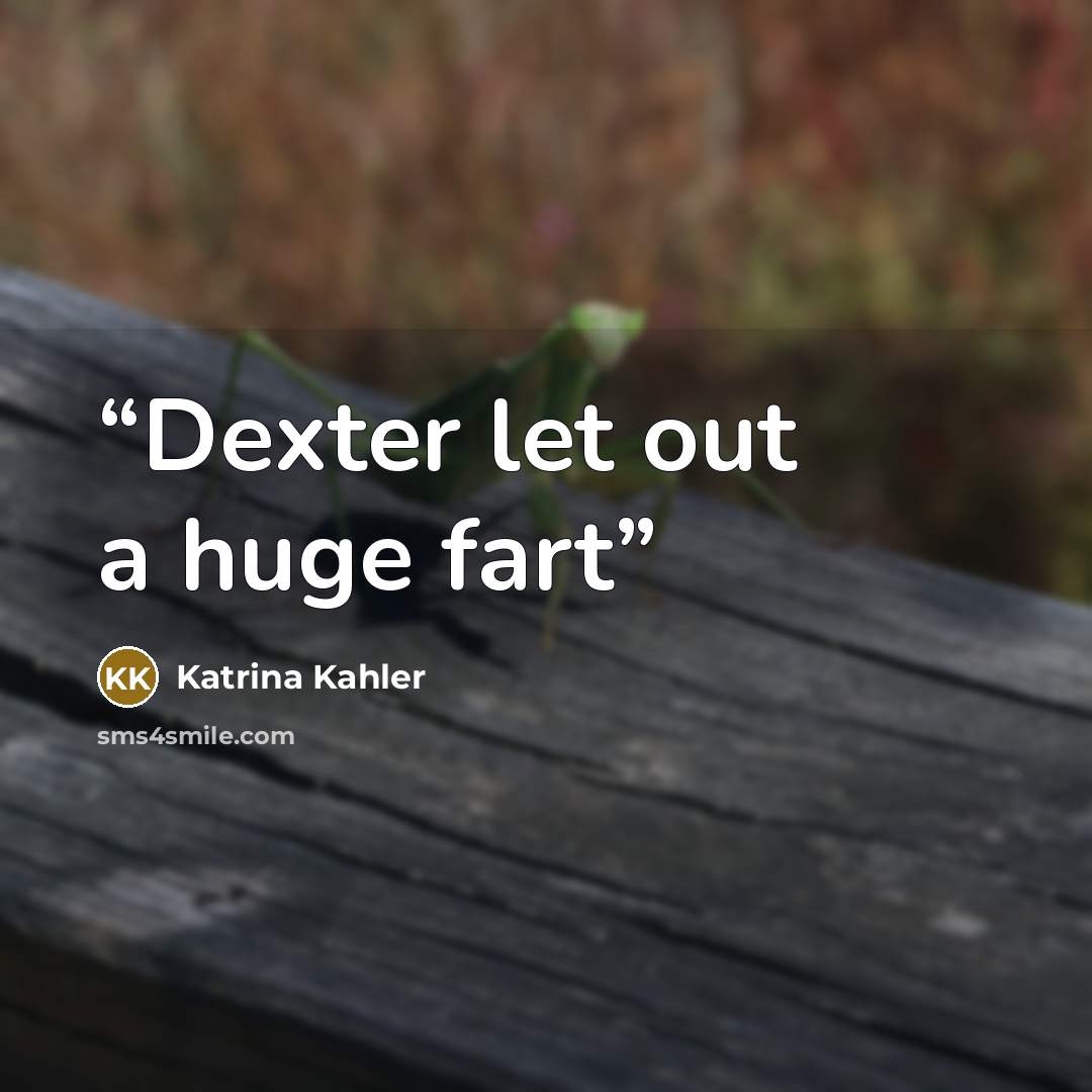 “Dexter let out a huge fart” quote by Katrina Kahler