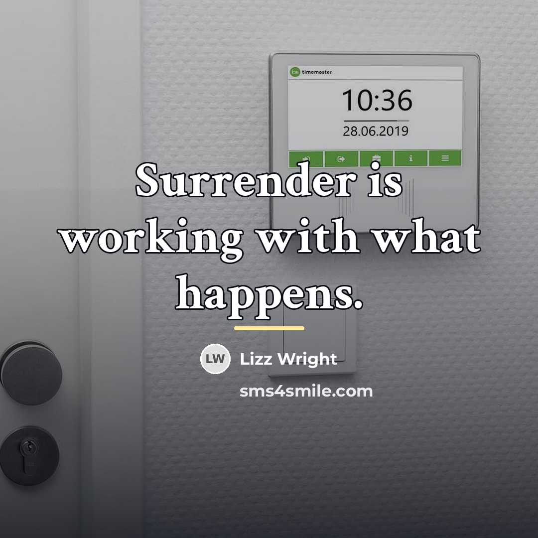 “Surrender is working with what happens.…” quote by Lizz Wright