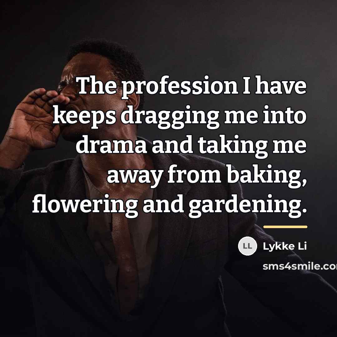“The profession I have keeps dragging me into drama and…” quote by Lykke Li