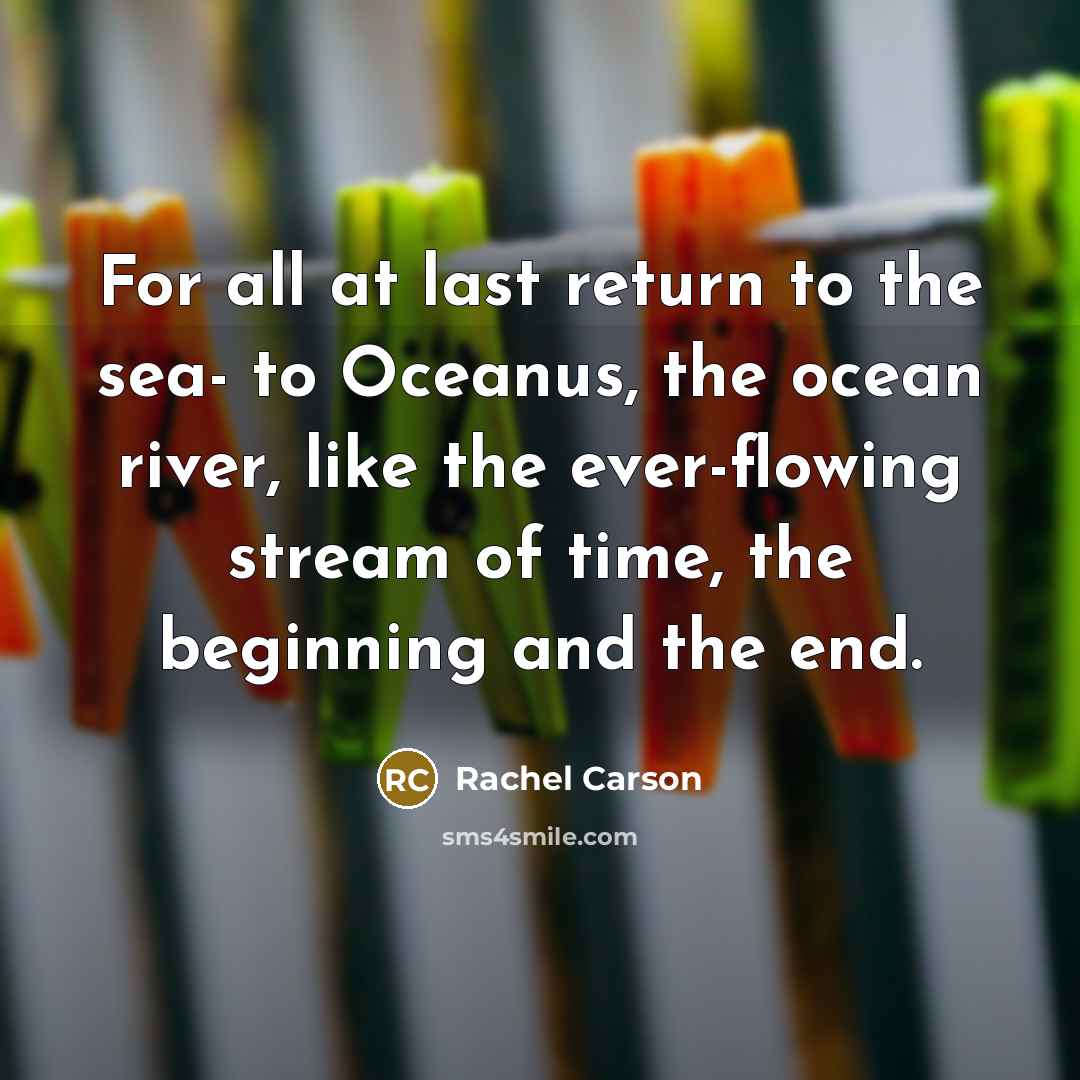 “For all at last return to the sea- to Oceanus,…” quote by Rachel Carson
