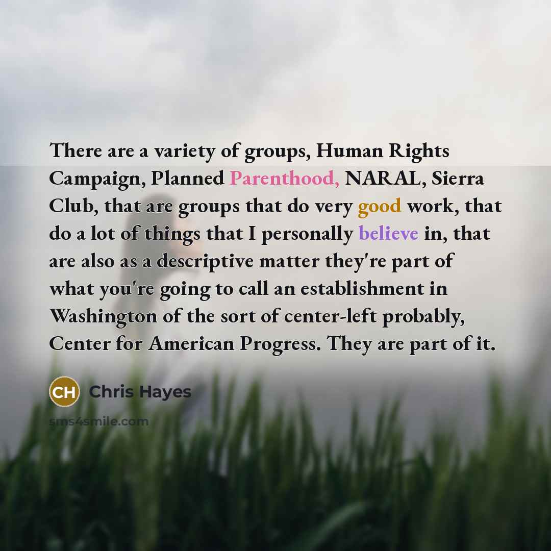 “There are a variety of groups, Human Rights Campaign, Planned…” quote by Chris Hayes