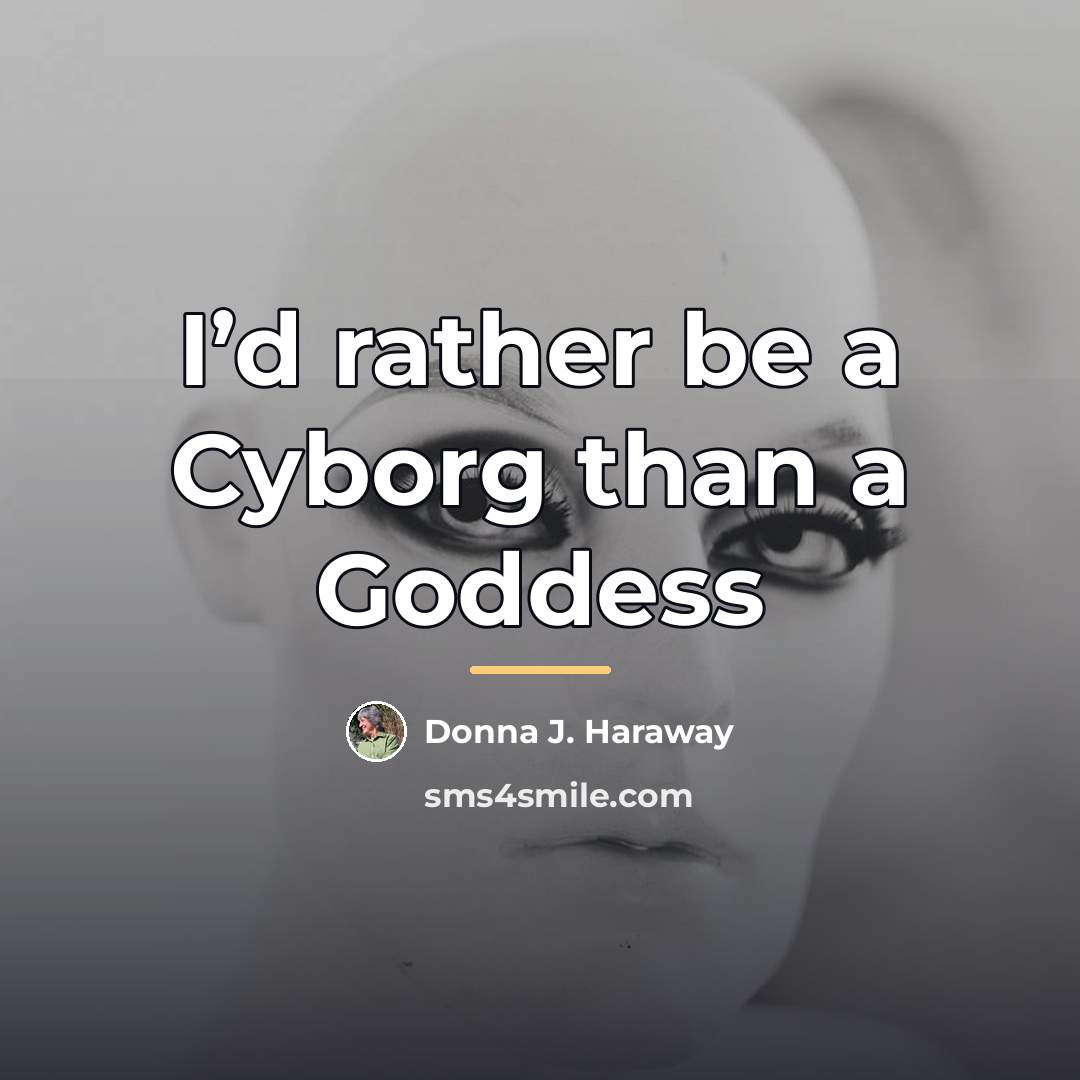 “I’d rather be a Cyborg than a Goddess…” quote by Donna J. Haraway