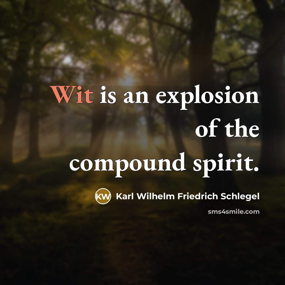 “Wit is an explosion of the compound spirit.…” quote by Karl Wilhelm Friedrich Schlegel