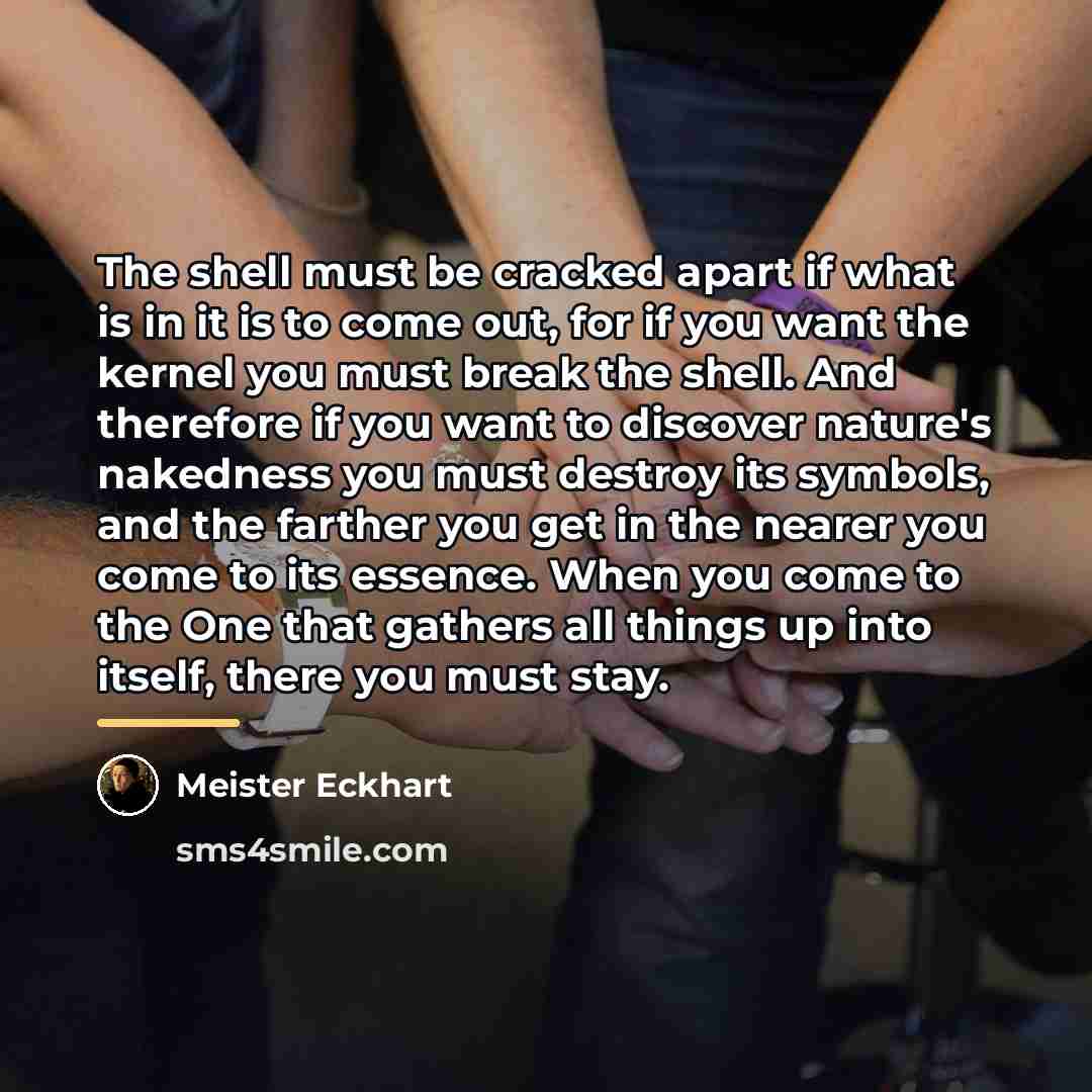 “The shell must be cracked apart if what is in…” quote by Meister Eckhart