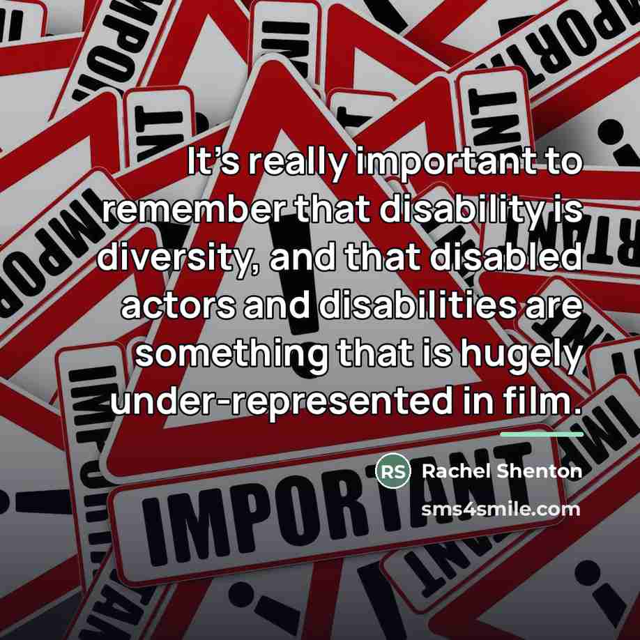 “It's really important to remember that disability is diversity, and…” quote by Rachel Shenton