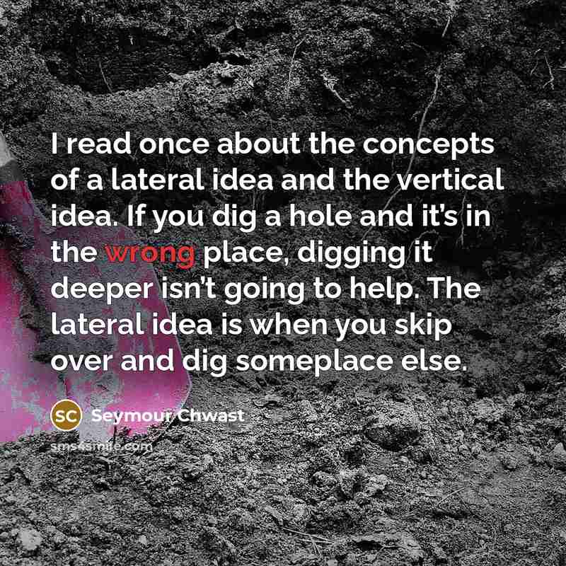 “I read once about the concepts of a lateral idea…” quote by Seymour Chwast