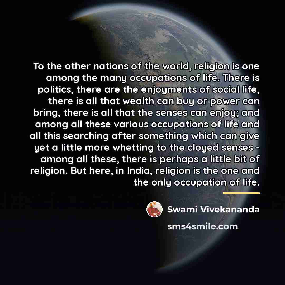 “To the other nations of the world, religion is one…” quote by Swami Vivekananda