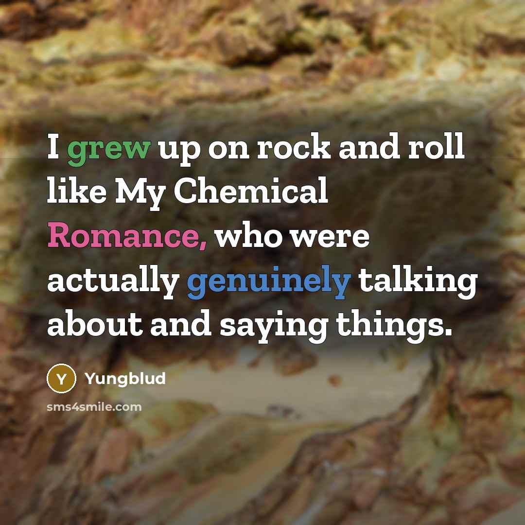 “I grew up on rock and roll like My Chemical…” quote by Yungblud