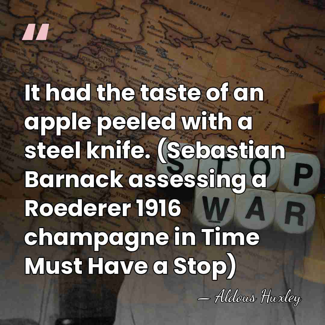 It had the taste of an apple peeled with a steel knife.&hellip; - Aldous Huxley