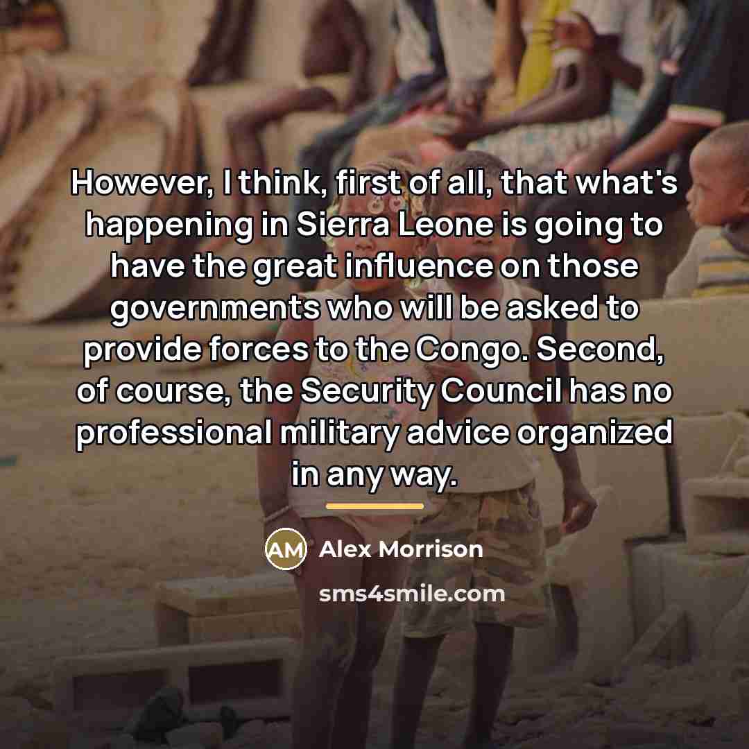 “However, I think, first of all, that what's happening in…” quote by Alex Morrison
