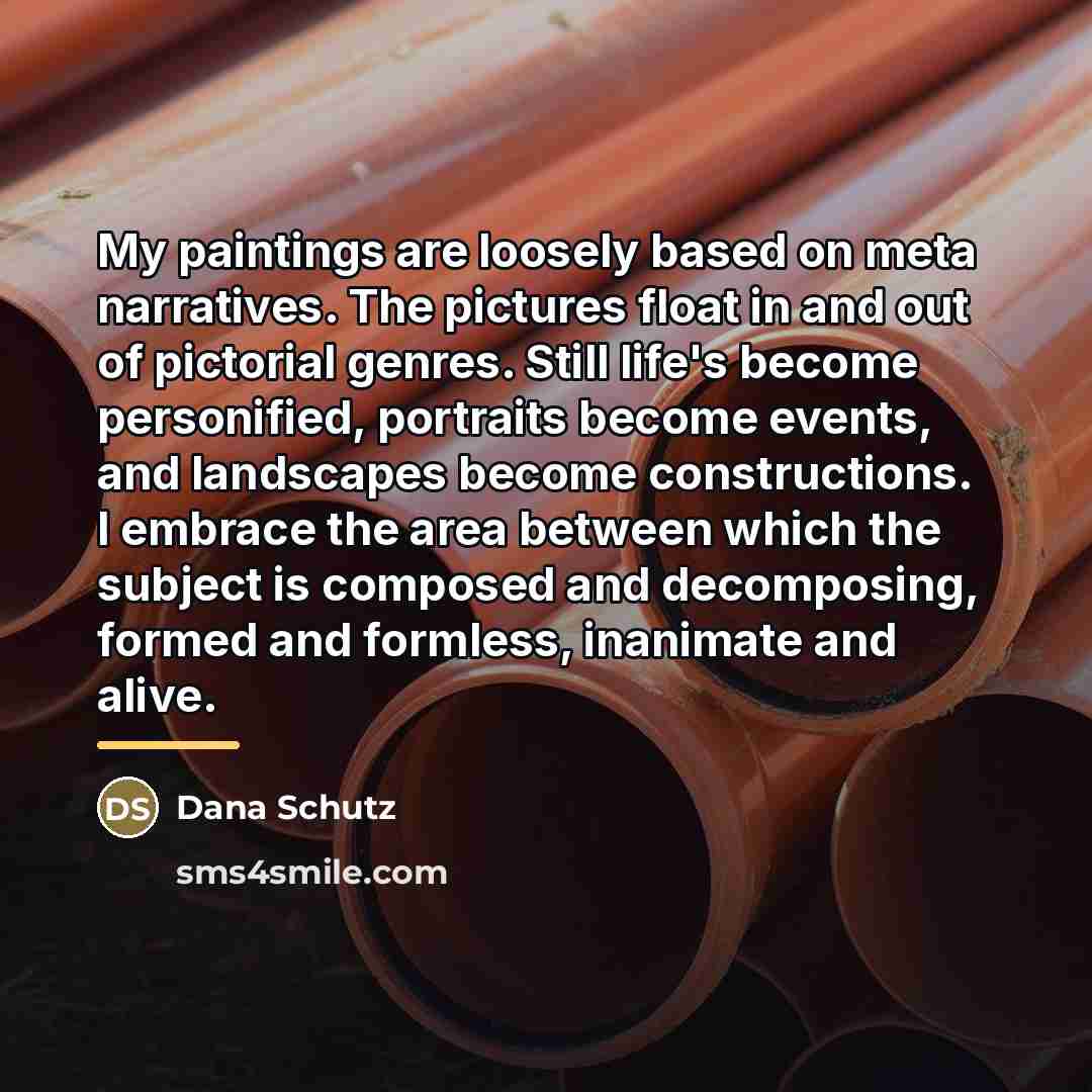 “My paintings are loosely based on meta narratives. The pictures…” quote by Dana Schutz