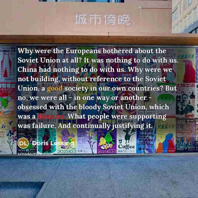 “Why were the Europeans bothered about the Soviet Union at…” quote by Doris Lessing