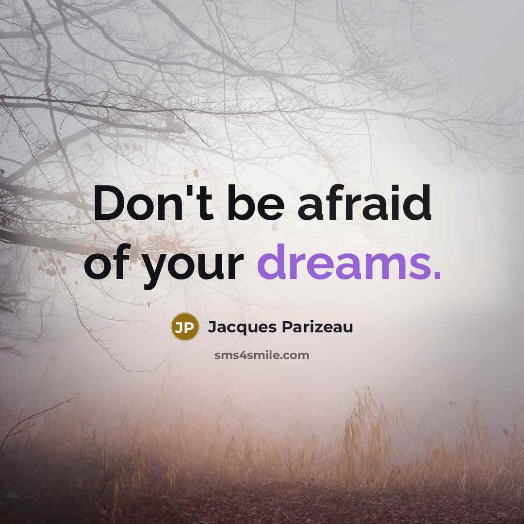 “Don't be afraid of your dreams.” quote by Jacques Parizeau