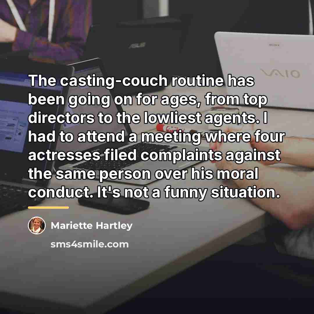 “The casting-couch routine has been going on for ages, from…” quote by Mariette Hartley
