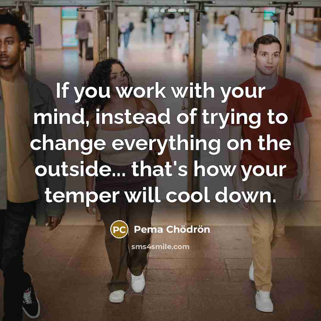 “If you work with your mind, instead of trying to…” quote by Pema Chodron