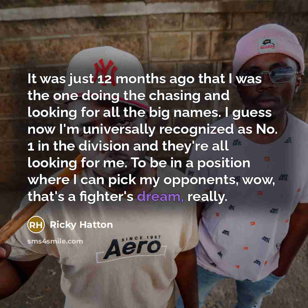 “It was just 12 months ago that I was the…” quote by Ricky Hatton