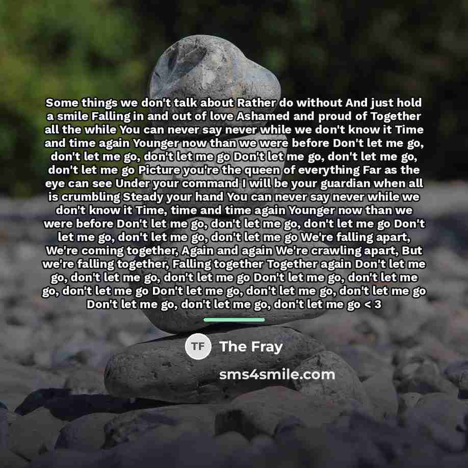 “Some things we don't talk about Rather do without And…” quote by The Fray