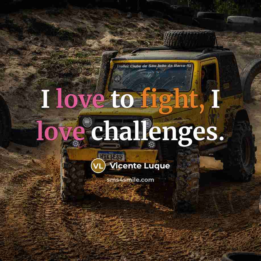 “I love to fight, I love challenges.…” quote by Vicente Luque