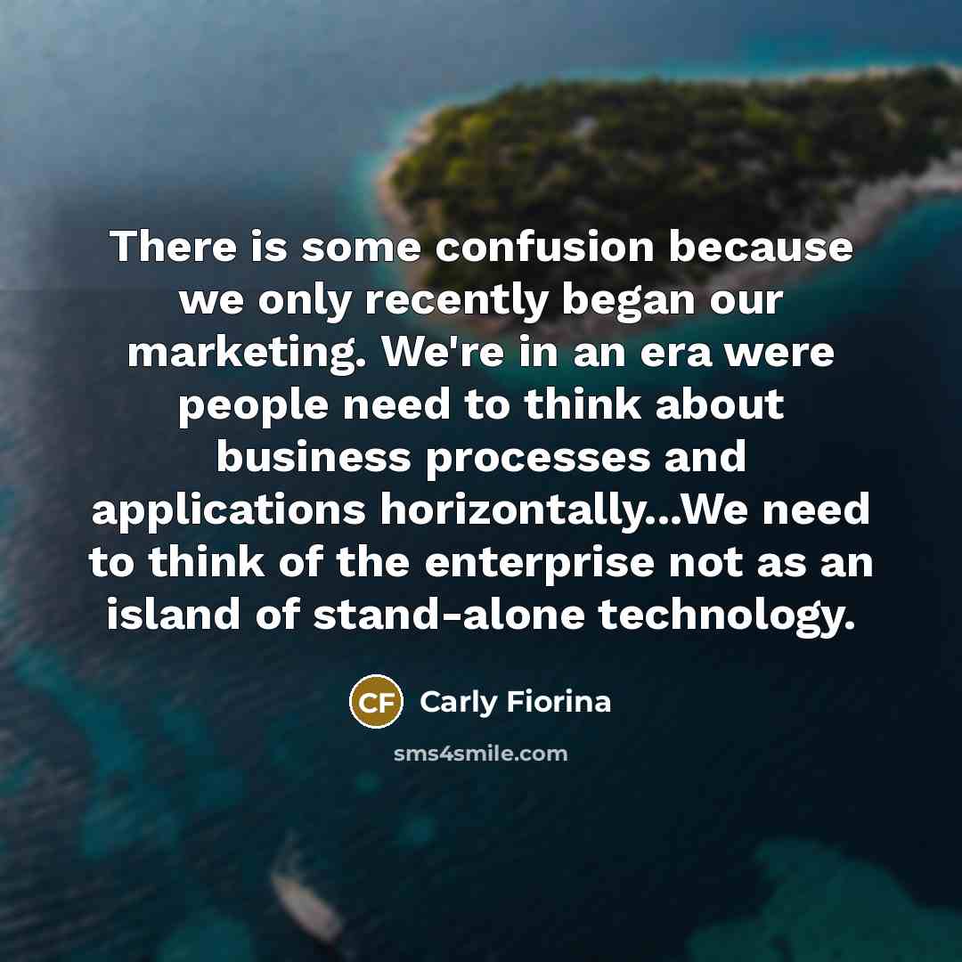 “There is some confusion because we only recently began our…” quote by Carly Fiorina