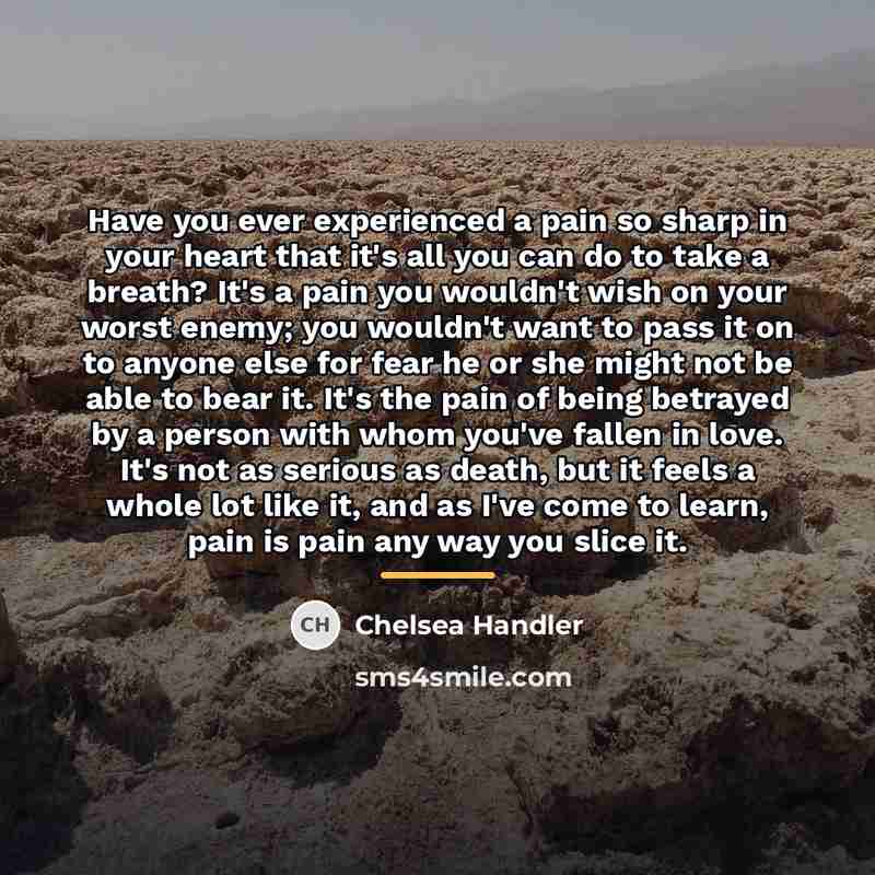 “Have you ever experienced a pain so sharp in your…” quote by Chelsea Handler
