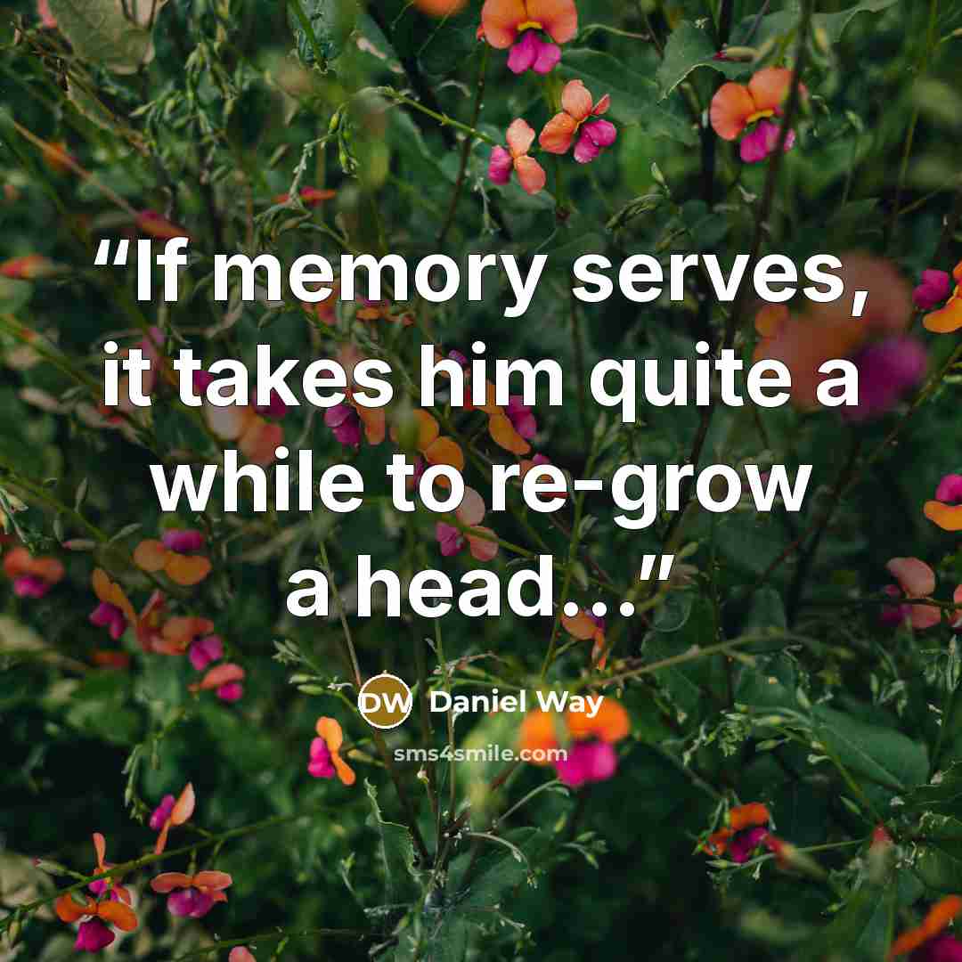 “If memory serves, it takes him quite a while to re-grow a head...” quote by Daniel Way