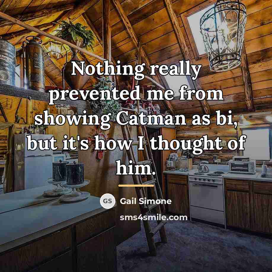“Nothing really prevented me from showing Catman as bi, but…” quote by Gail Simone
