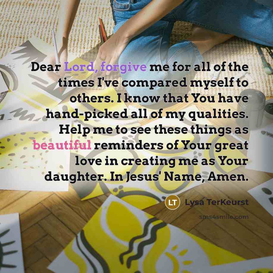 “Dear Lord, forgive me for all of the times I've…” quote by Lysa TerKeurst