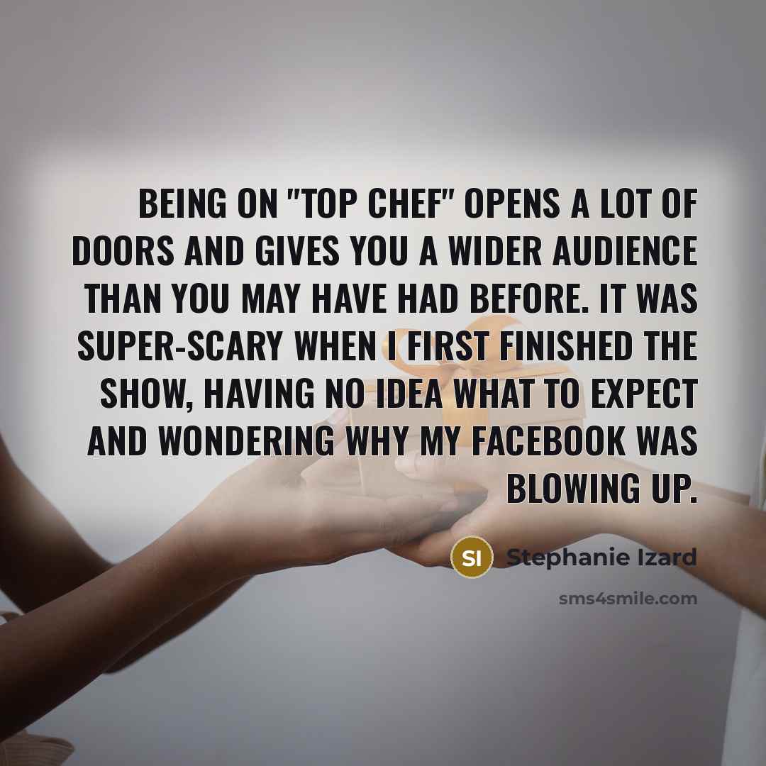 “Being on "Top Chef" opens a lot of doors and…” quote by Stephanie Izard