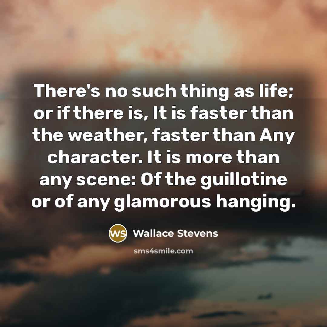 “There's no such thing as life; or if there is,…” quote by Wallace Stevens