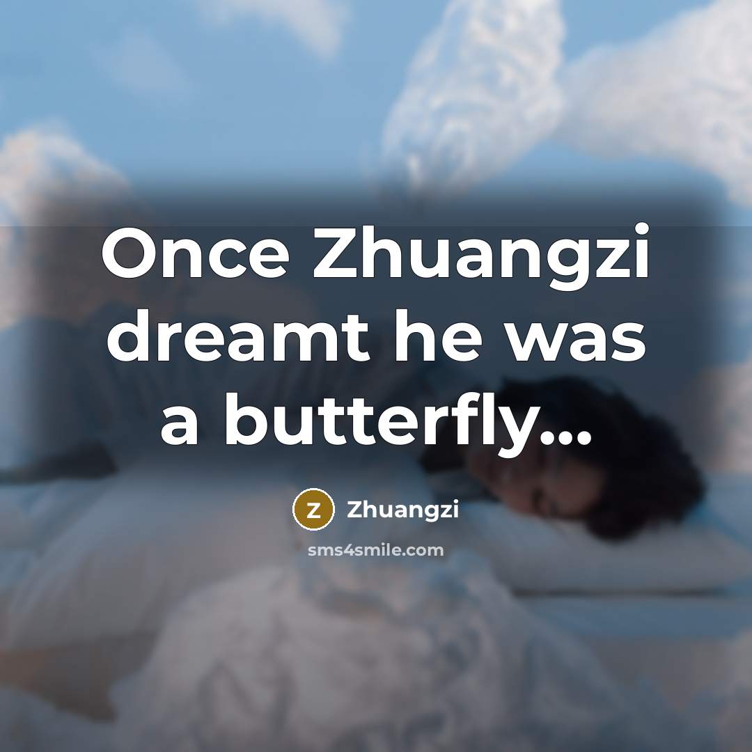 “Once Zhuangzi dreamt he was a butterfly...…” quote by Zhuangzi